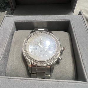 Michele Jetway Diamond Bracelet Watch stainless steel case with diamond